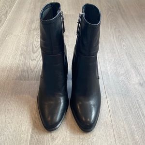 Zara Black Leather Ankle Boots